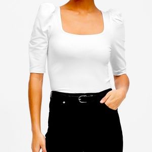 Banana Republic Square Neck/Puff Sleeve T-Shirt